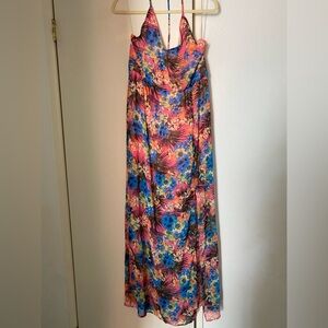 Floral Halter Maxi Dress